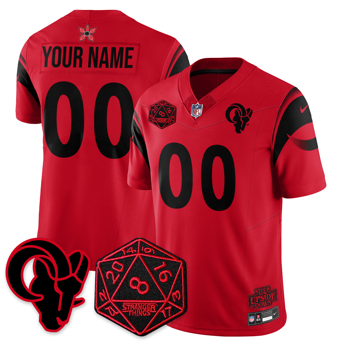 Los Angeles Rams Stranger Things Vapor Limited Jersey V2 - All Stitched