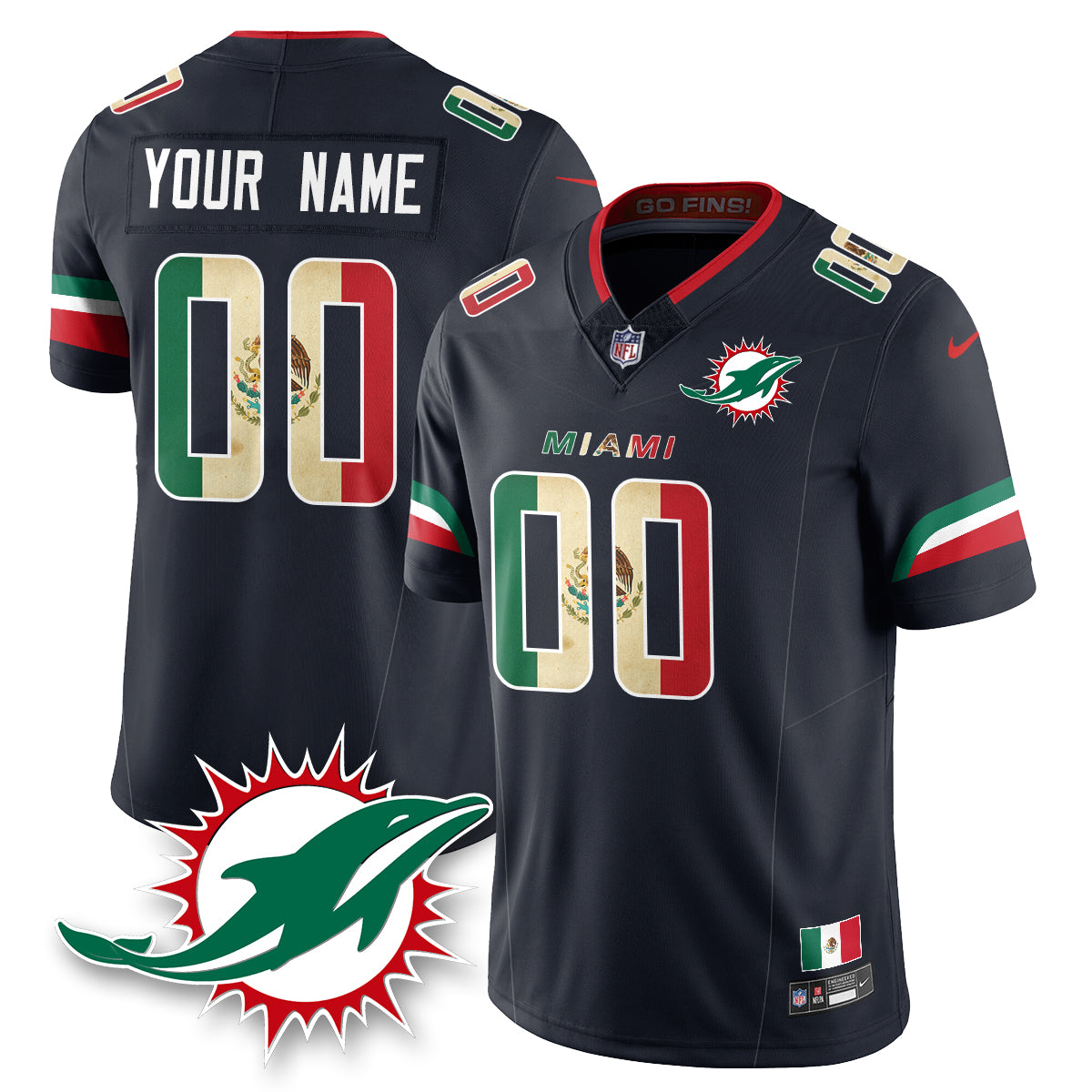 Custom MIA Mexico Vapor Limited Jersey - All Stitched