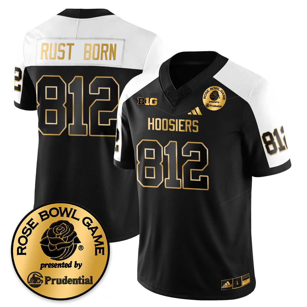 Indiana H Vapor Limited Football Gold Jersey - Rose Bowl - All Stitched