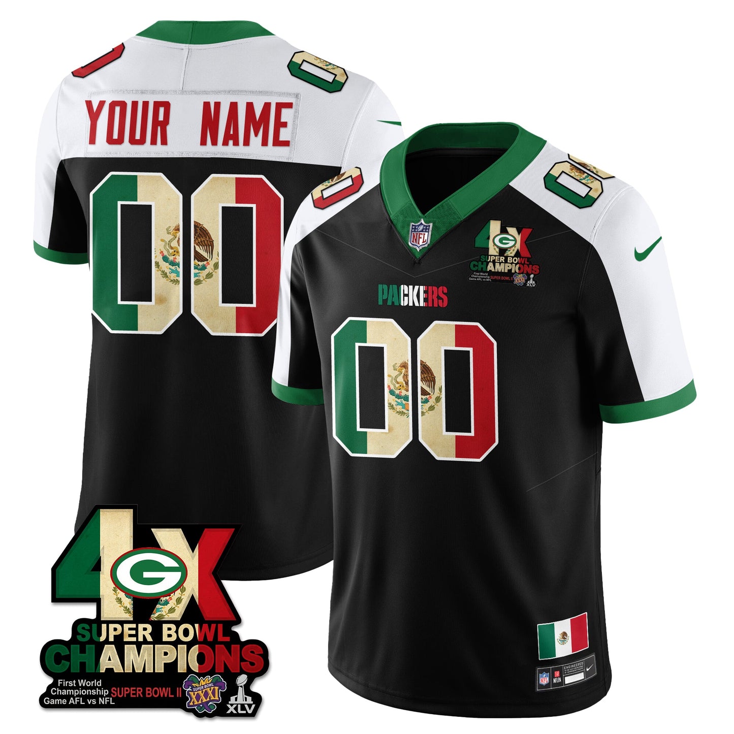 GB Mexico Vapor Limited Custom Jersey - All Stitched