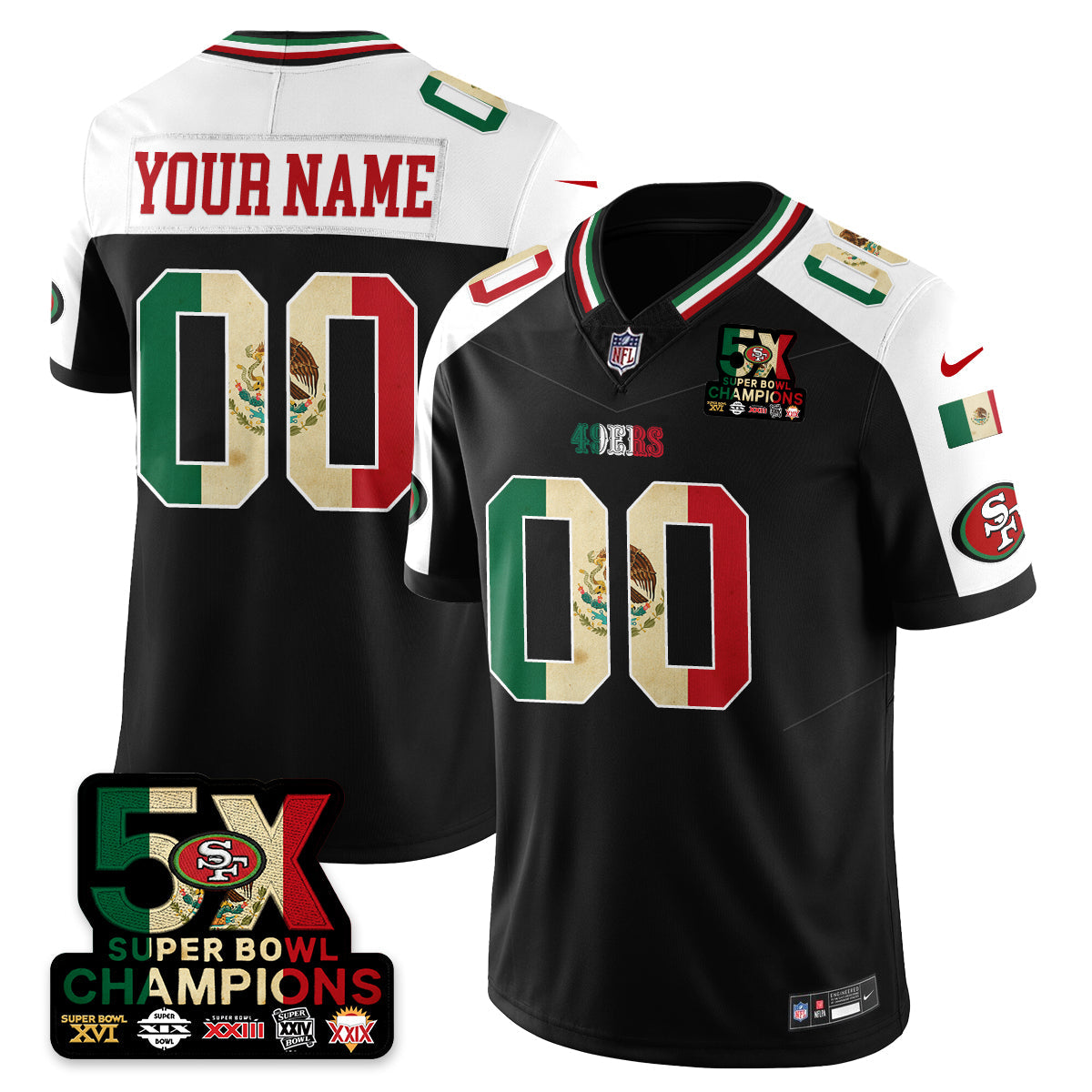 Custom SF Mexico Vapor Limited Jersey - All Stitched
