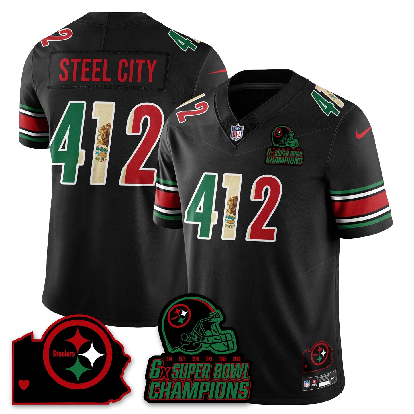 PIT 6-Time Champions Mexico Vapor Limited Jersey - All Stitched