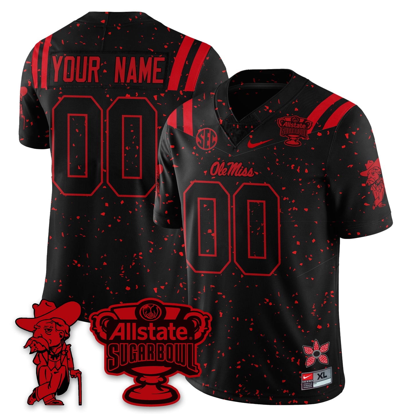OMR 2025 Sugar Bowl 'Stranger Things Edition' Vapor Limited Football Jersey - All Stitched