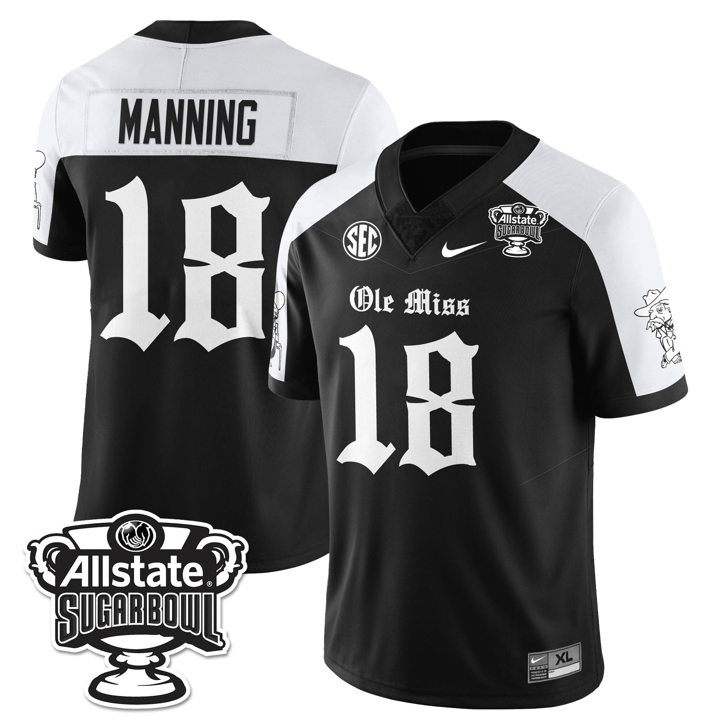 OMR 2025 Sugar Bowl Gothic Vapor Limited Football Jersey - All Stitched