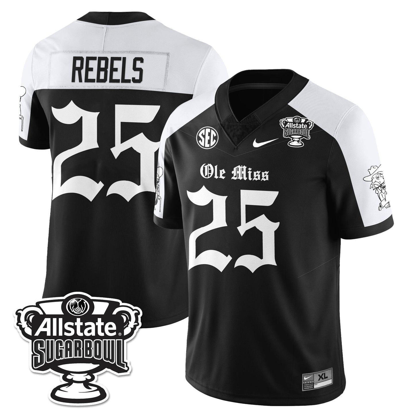 OMR 2025 Sugar Bowl Gothic Vapor Limited Football Jersey - All Stitched
