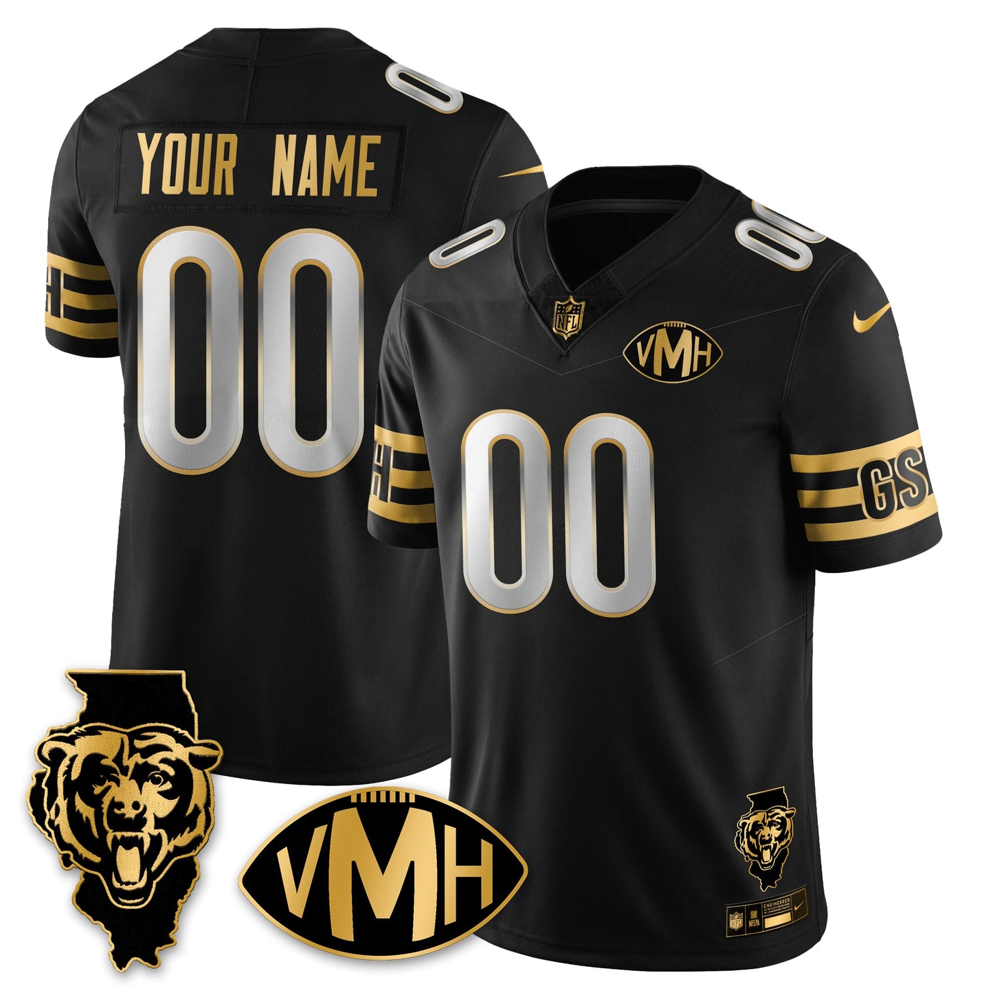 Custom CHI Honor Virginia Halas McCaskey Vapor Limited Jersey - All Stitched