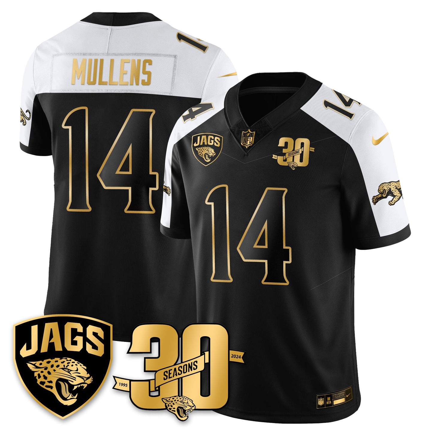 DET 30th Season Patch Throwback Gold Vapor Limited Jersey - All Stitched