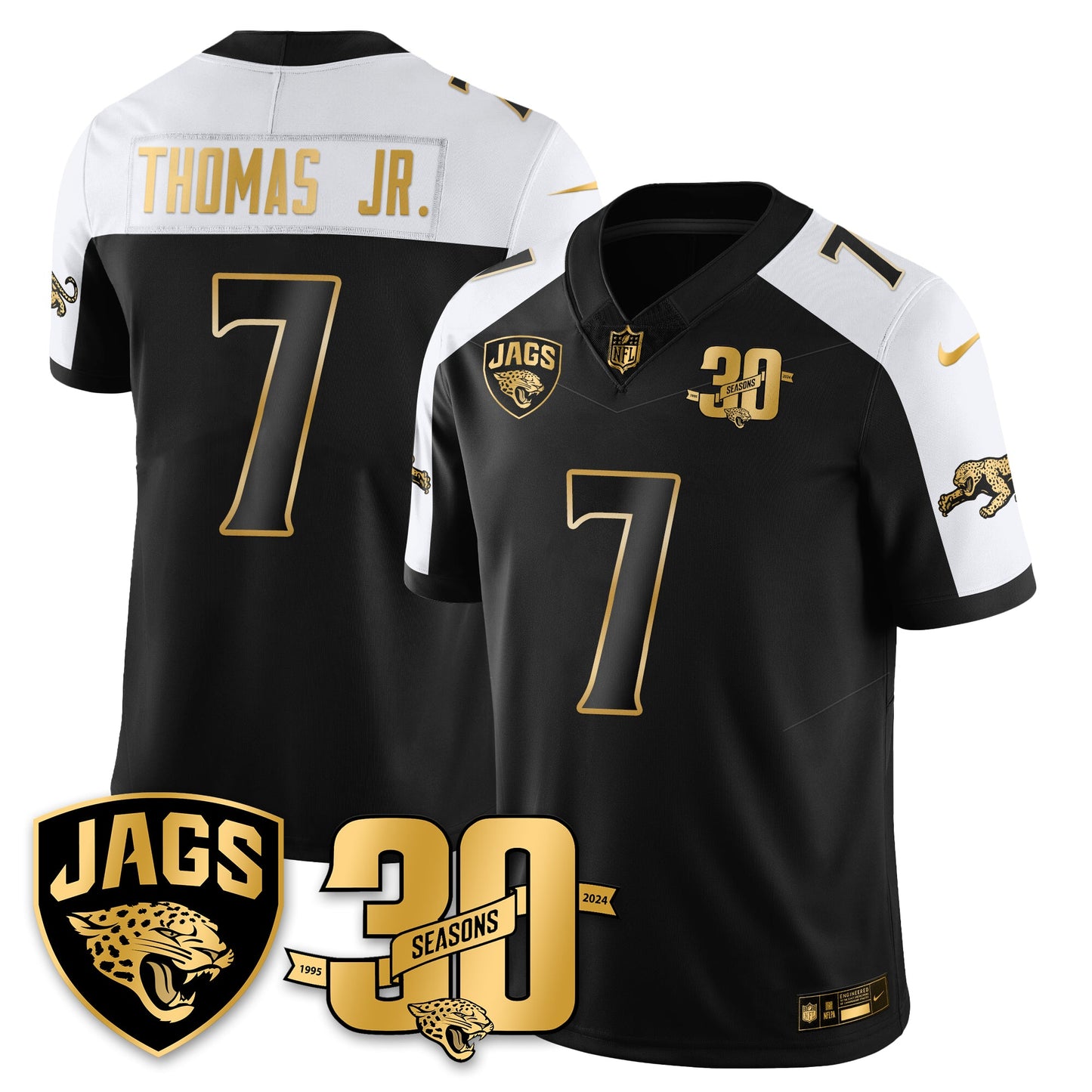 DET 30th Season Patch Throwback Gold Vapor Limited Jersey - All Stitched