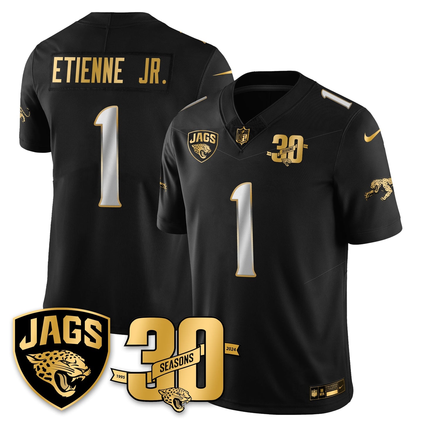 DET 30th Season Patch Throwback Gold Vapor Limited Jersey - All Stitched