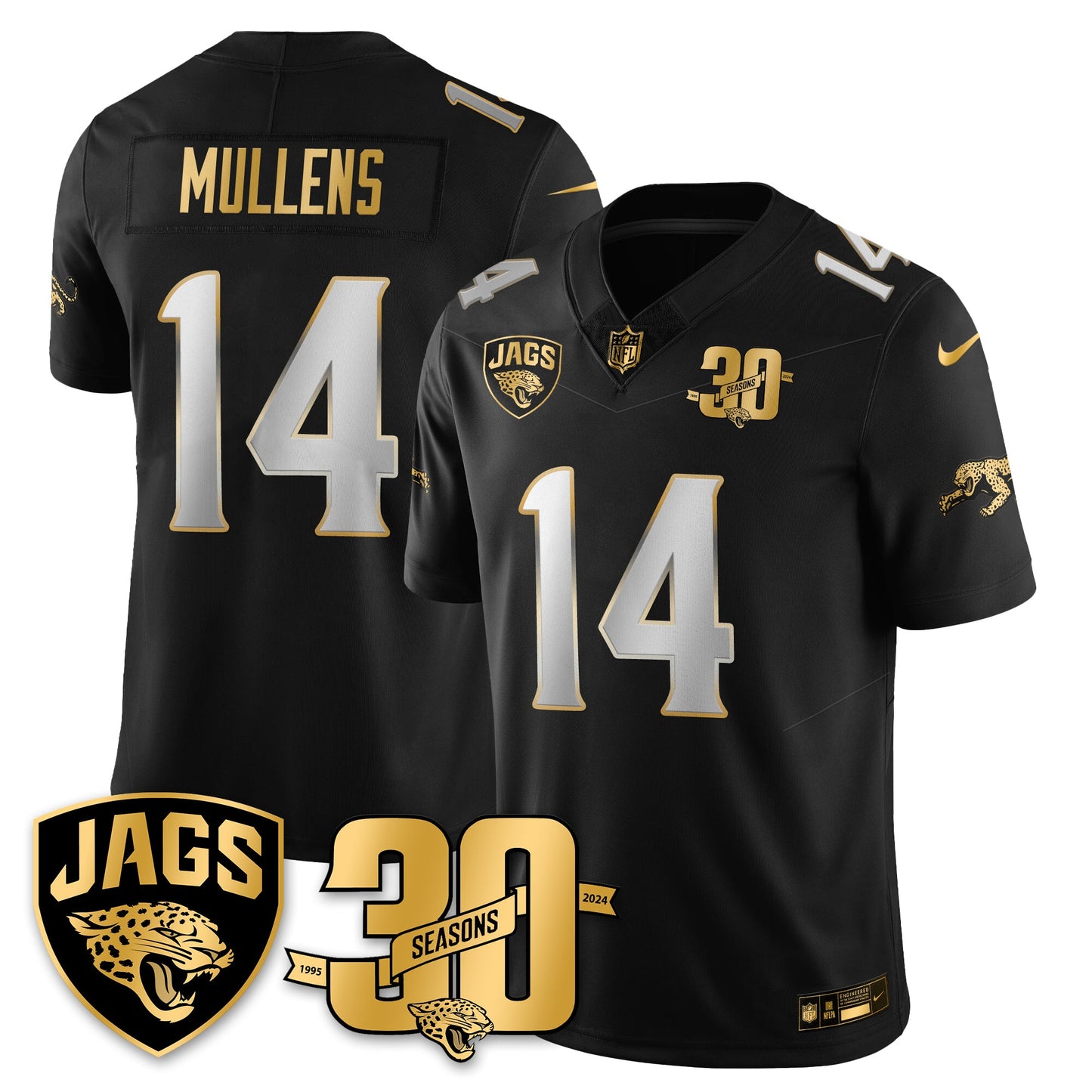 DET 30th Season Patch Throwback Gold Vapor Limited Jersey - All Stitched