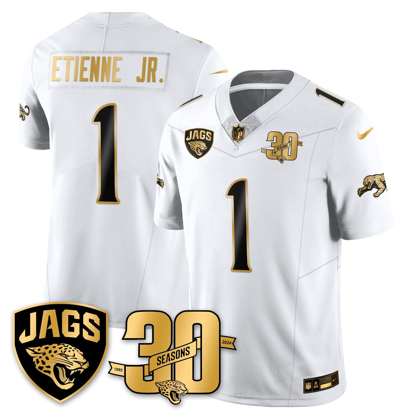 DET 30th Season Patch Throwback Gold Vapor Limited Jersey - All Stitched