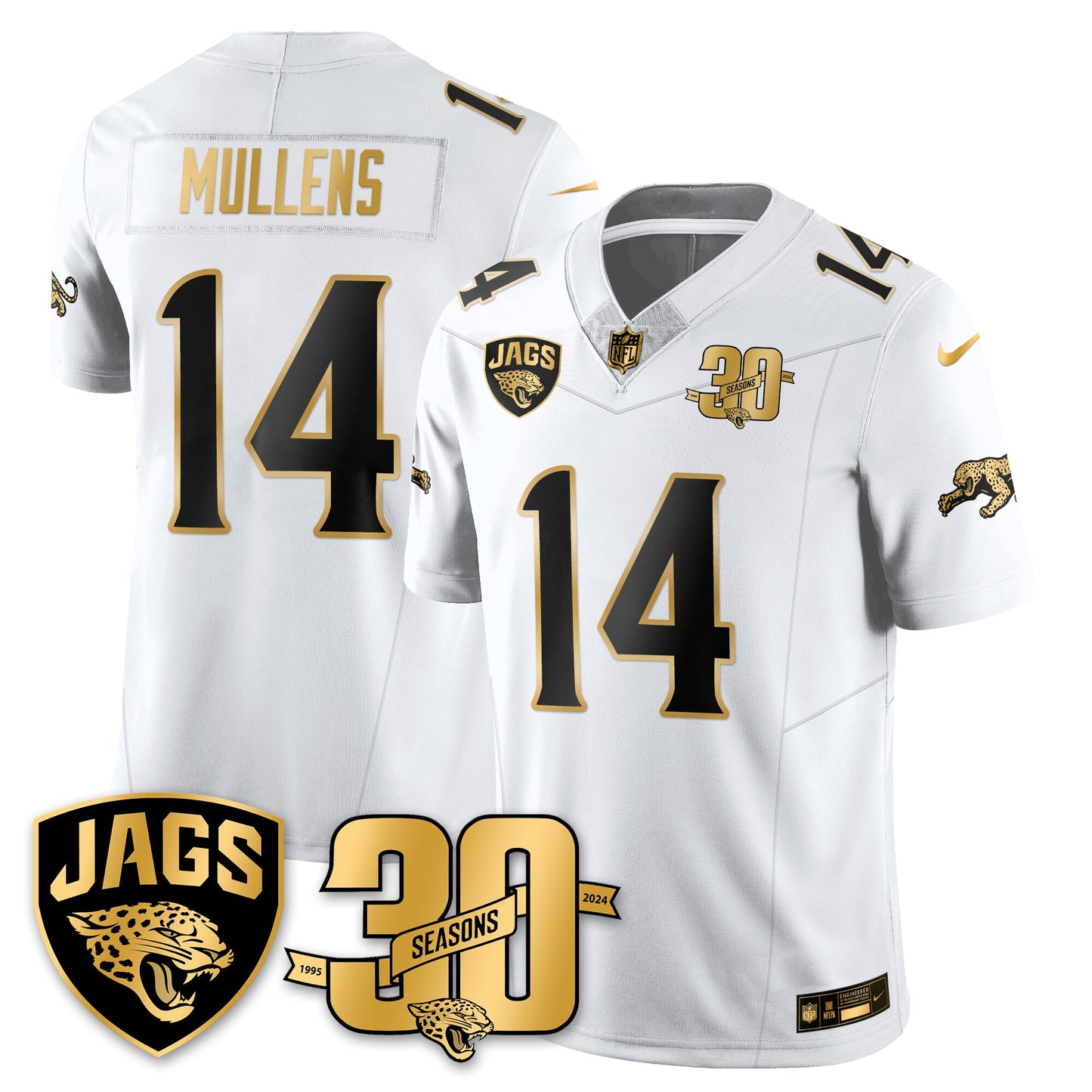 DET 30th Season Patch Throwback Gold Vapor Limited Jersey - All Stitched