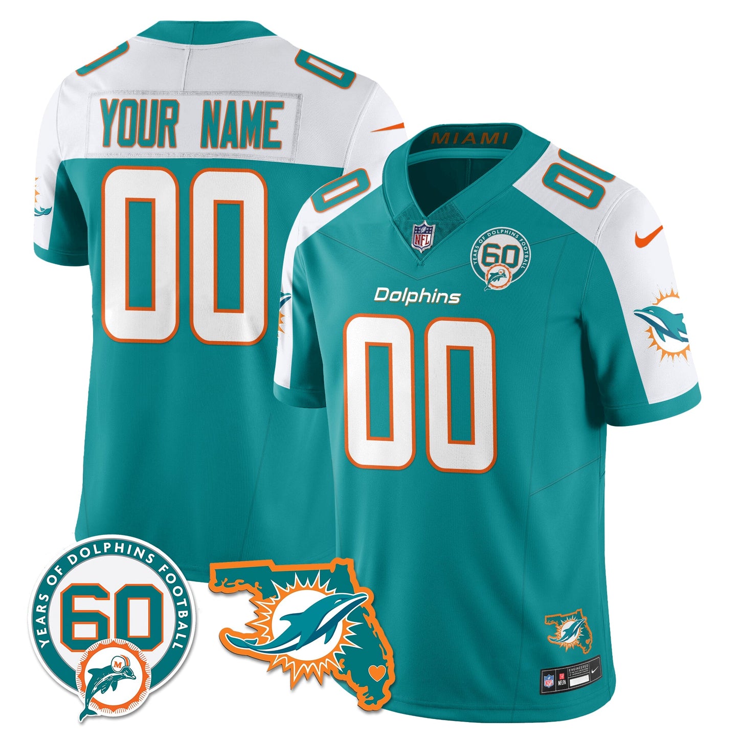 MIA 60th Season Vapor Limited Jersey - All Stitched