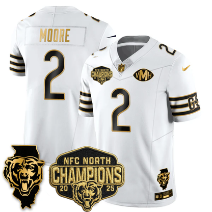 CHI NFC North Division Champions Vapor Limited Gold Jersey n2 - All Stitched