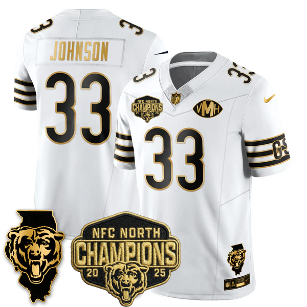 CHI NFC North Division Champions Vapor Limited Gold Jersey n2 - All Stitched