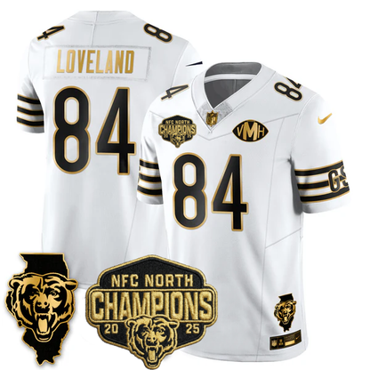 CHI NFC North Division Champions Vapor Limited Gold Jersey n2 - All Stitched