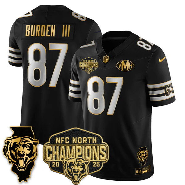 CHI NFC North Division Champions Vapor Limited Gold Jersey n2 - All Stitched