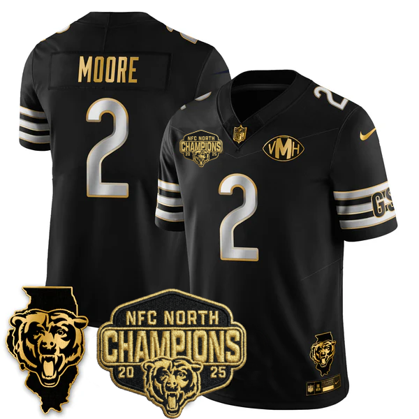 CHI 2025 NFC North Champions Patch Jersey V2 - All Stitched