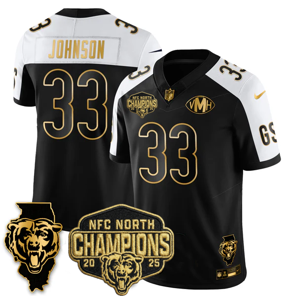 CHI NFC North Division Champions Vapor Limited Gold Jersey n2 - All Stitched