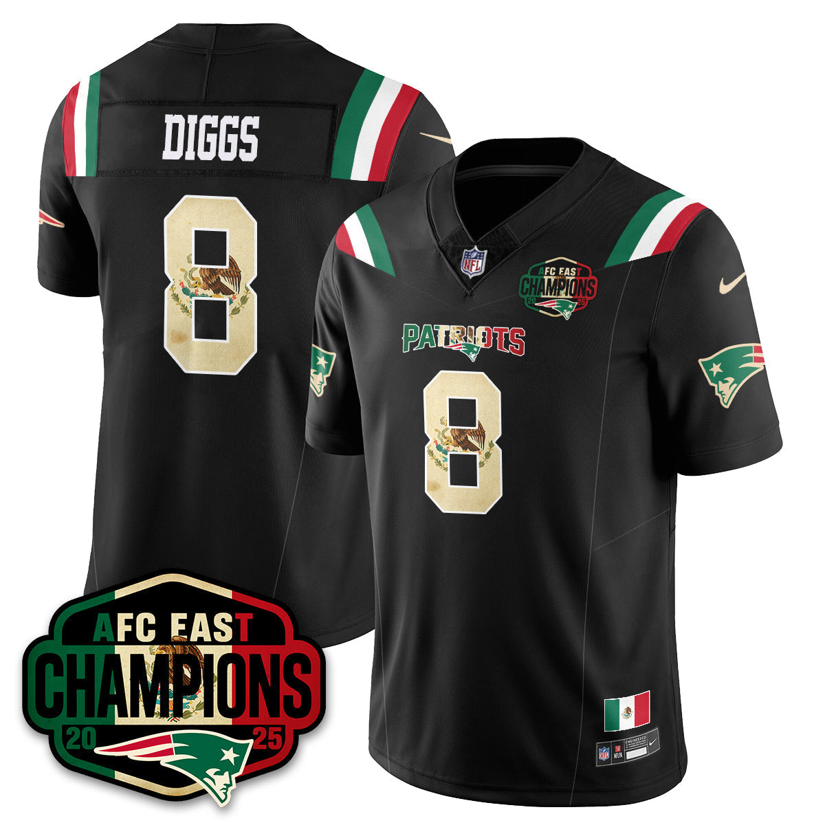NE Mexico AFC East Division Champions Vapor Limited Jersey - All Stitched