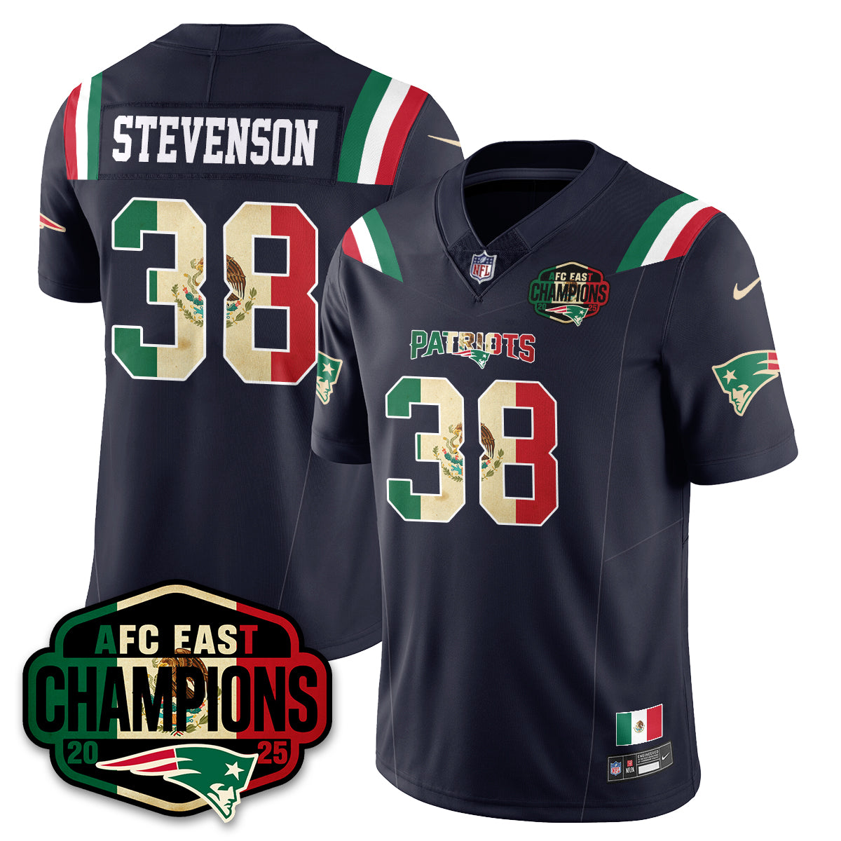 NE Mexico AFC East Division Champions Vapor Limited Jersey - All Stitched
