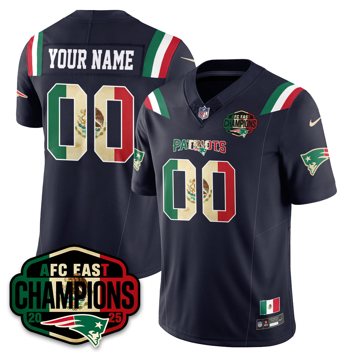 NE Mexico AFC East Division Champions Vapor Limited Jersey - All Stitched