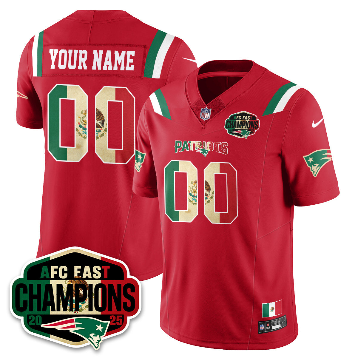Custom NE Mexico AFC East Division Champions Vapor Limited Jersey - All Stitched