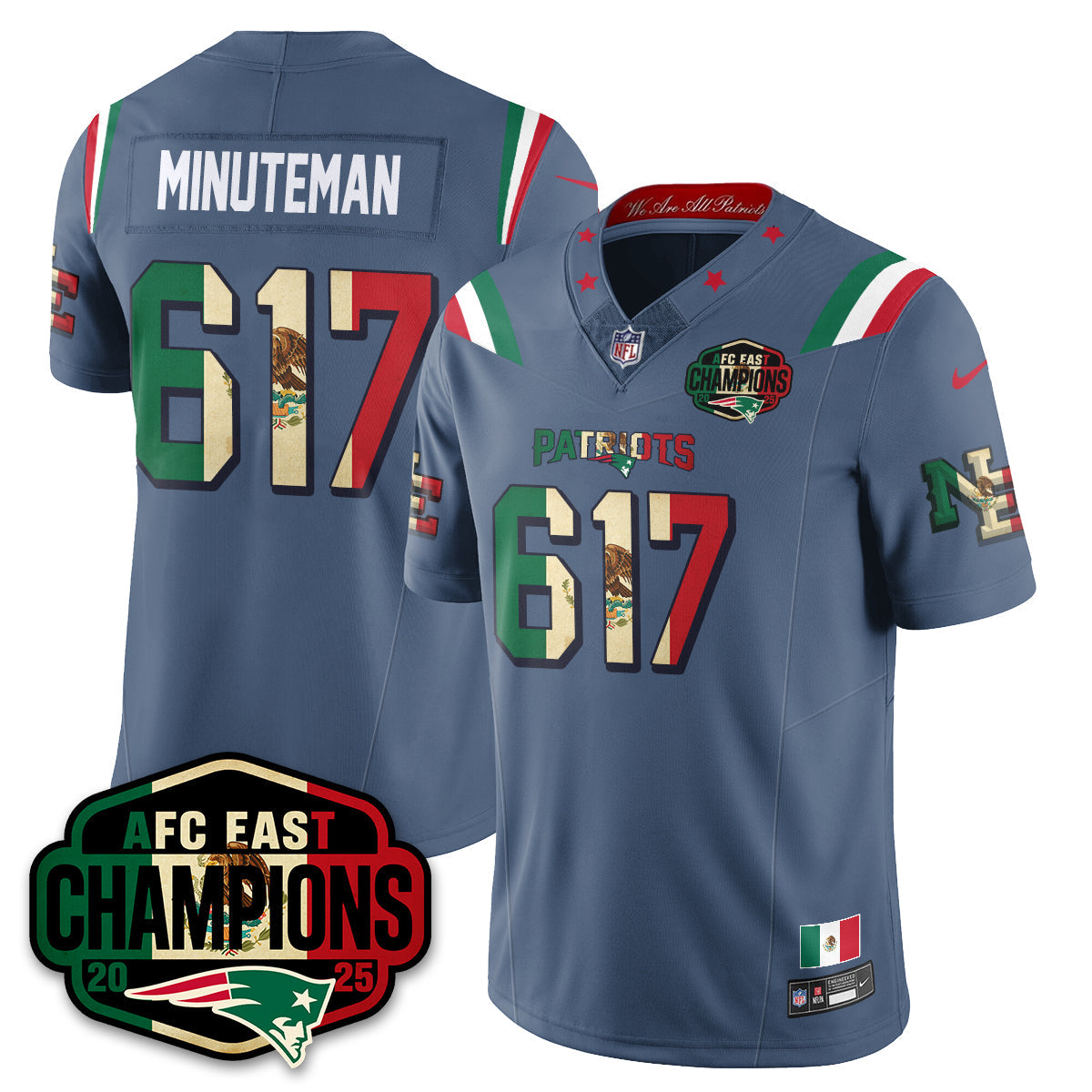 NE Mexico AFC East Division Champions Vapor Limited Jersey - All Stitched