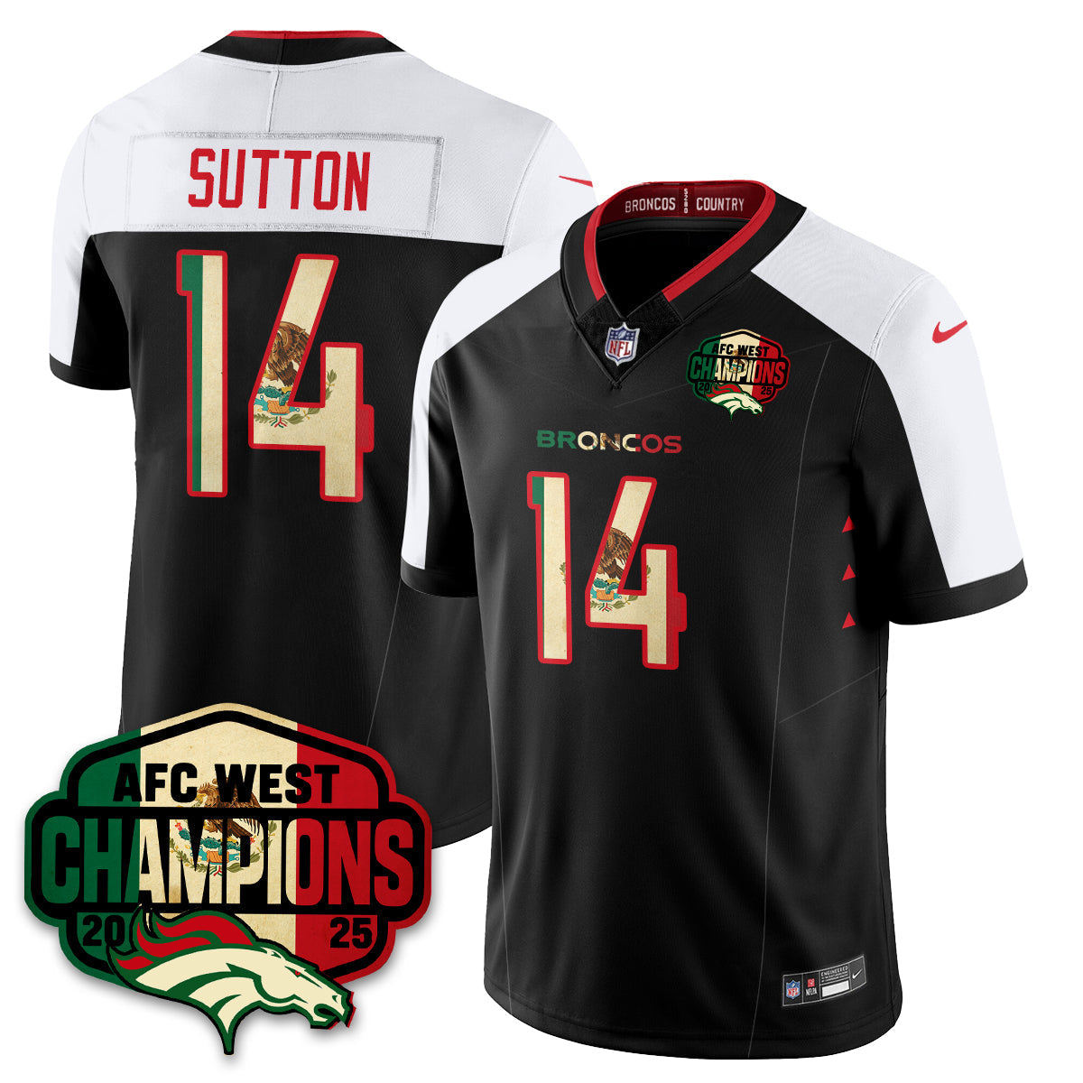 DEN Mexico AFC West Division Champions Vapor Limited Jersey - All Stitched