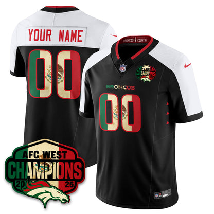 Custom DEN Mexico AFC West Division Champions Vapor Limited Jersey - All Stitched