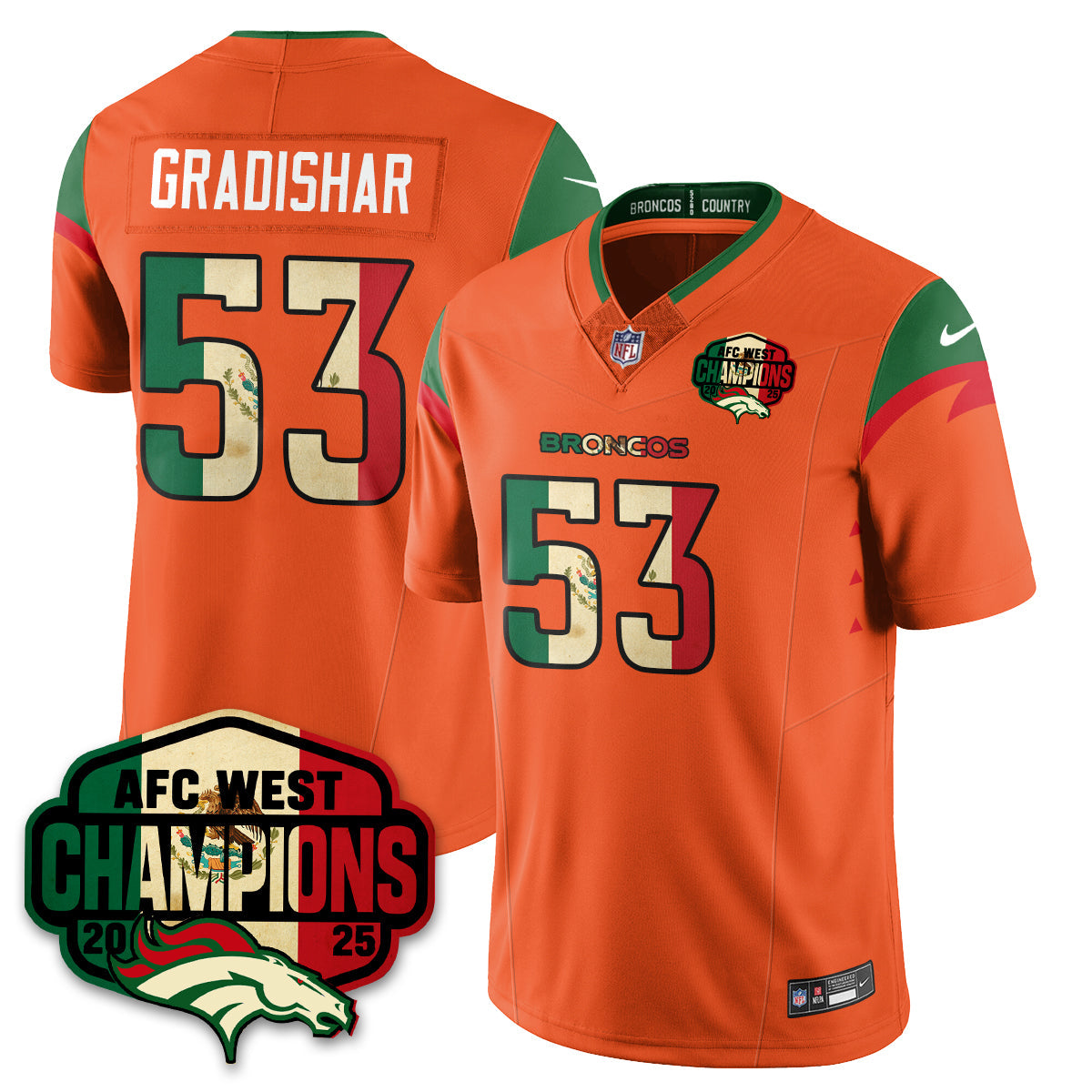 DEN Mexico AFC West Division Champions Vapor Limited Jersey - All Stitched