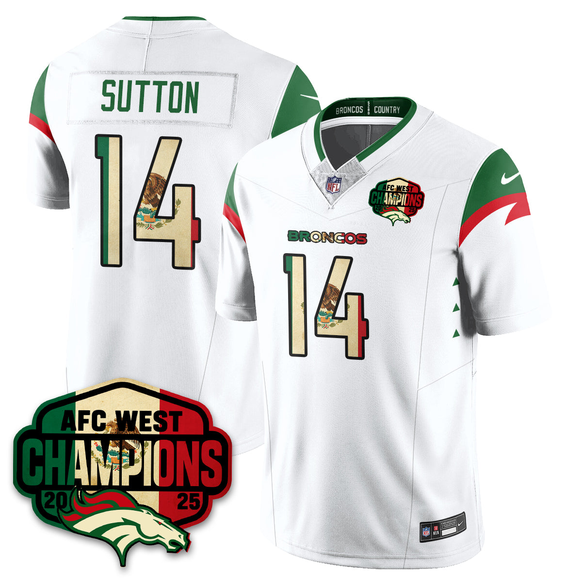 DEN Mexico AFC West Division Champions Vapor Limited Jersey - All Stitched