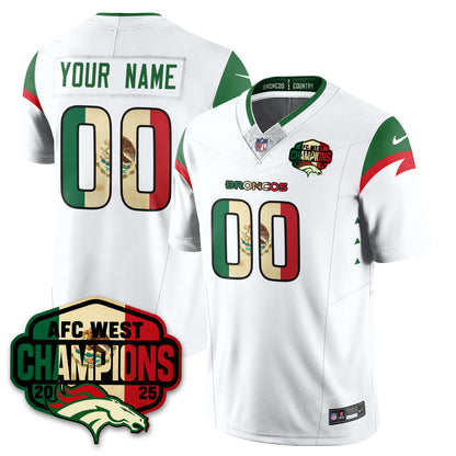 Custom DEN Mexico AFC West Division Champions Vapor Limited Jersey - All Stitched