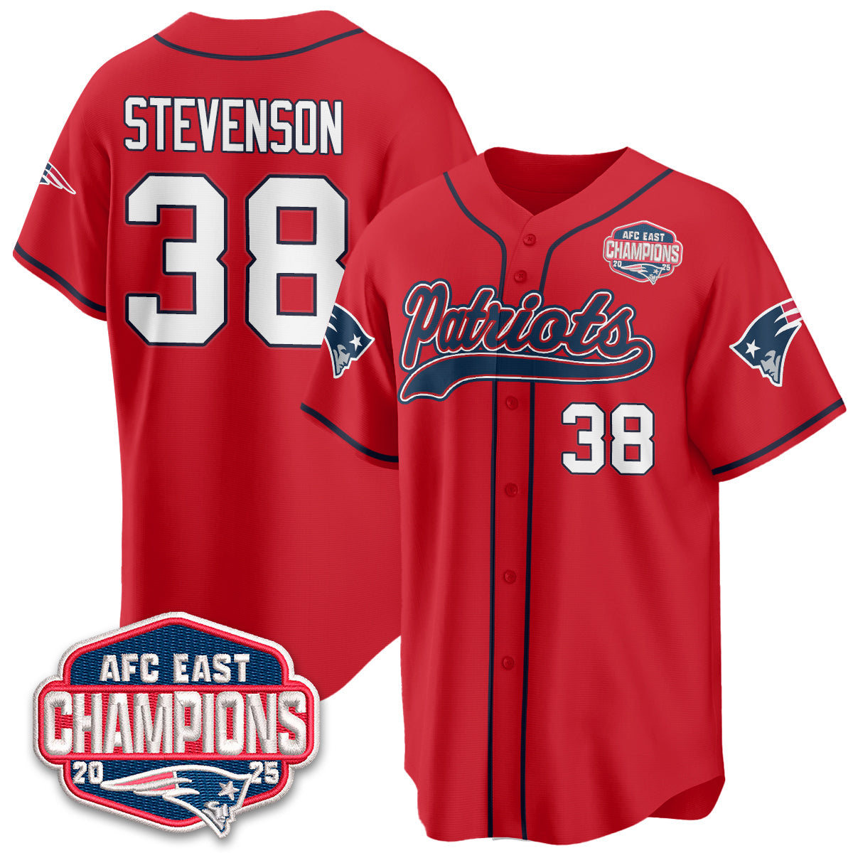 NE AFC East Division Champions Vapor Limited Baseball Jersey - All Stitched