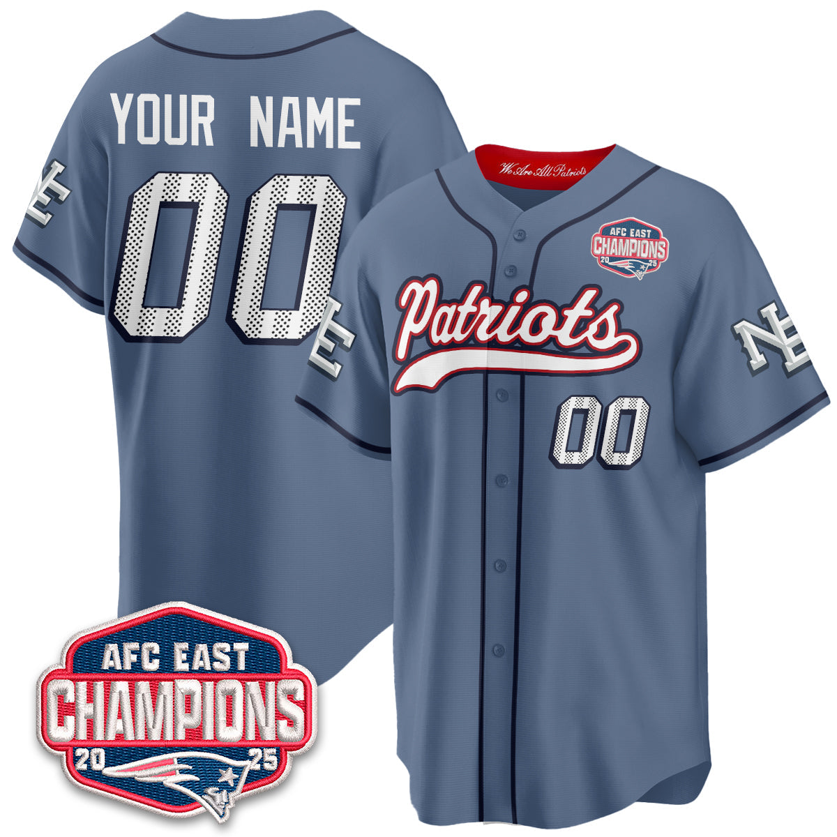 NE AFC East Division Champions Vapor Limited Baseball Jersey - All Stitched