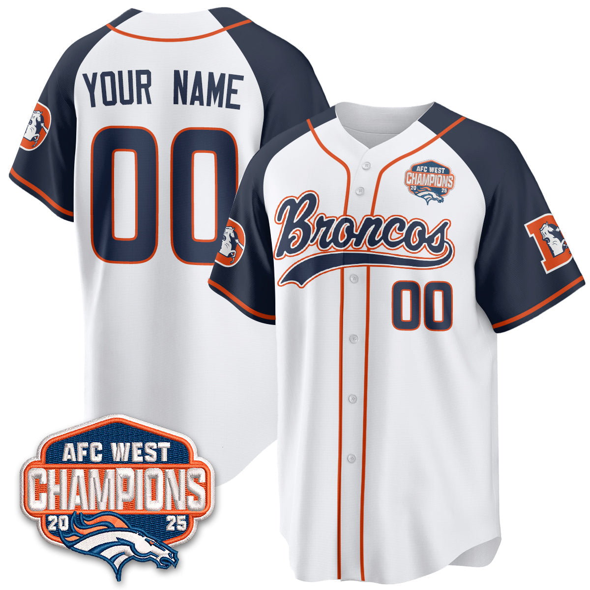 DEN AFC West Division Champions Vapor Limited Baseball Custom Jersey - All Stitched