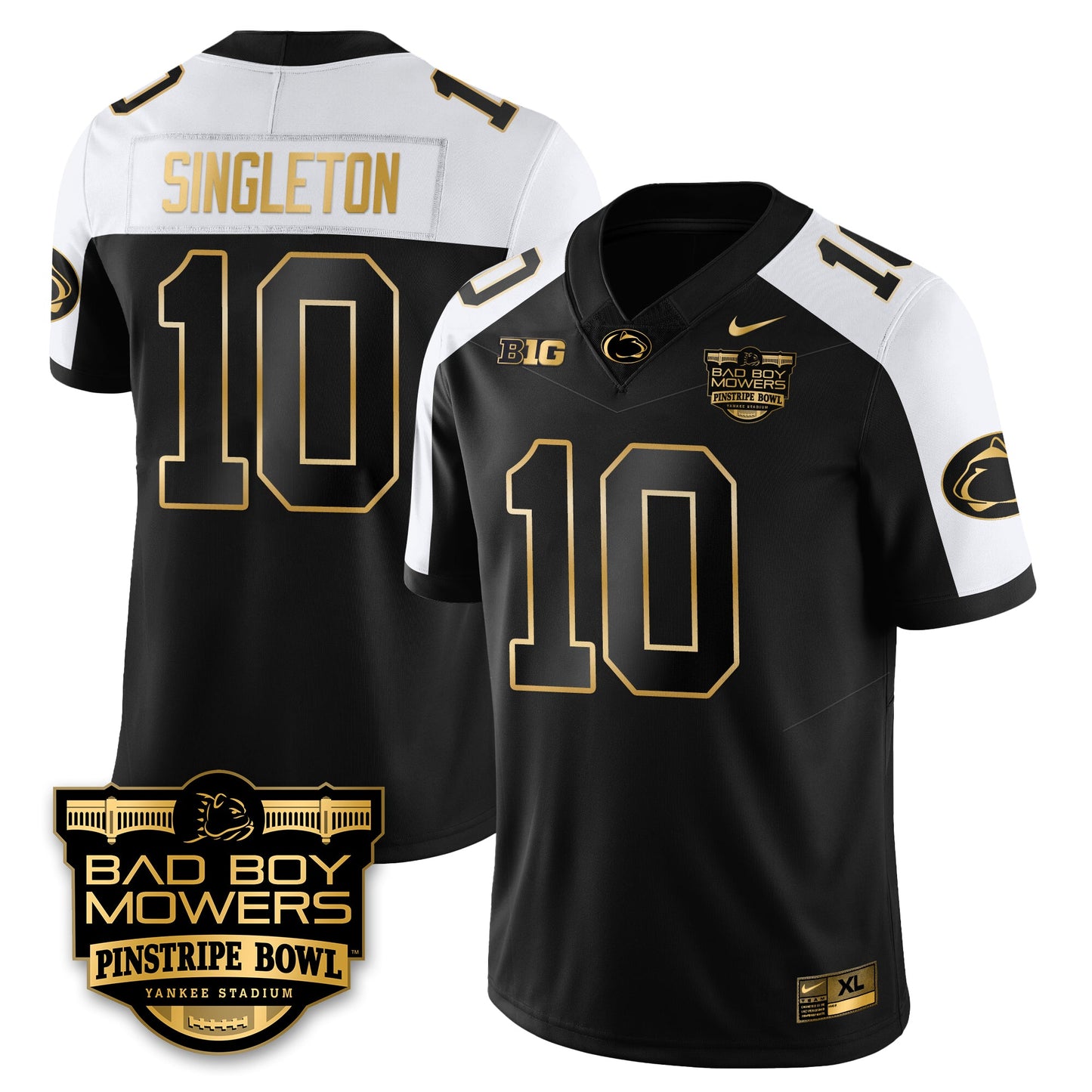 PSU Football Pinstripe Bowl Gold Jersey - All Stitched