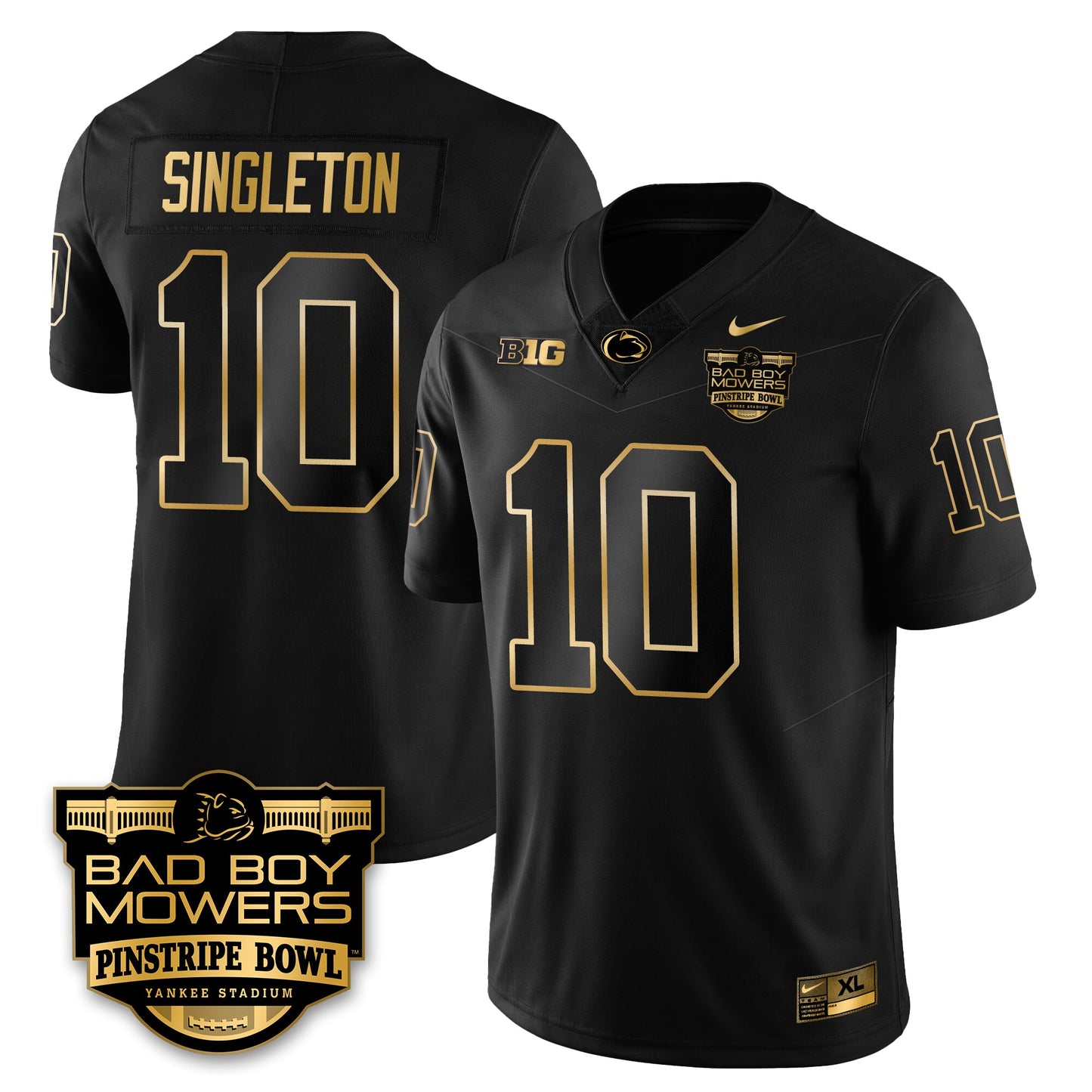 PSU Football Pinstripe Bowl Gold Jersey - All Stitched