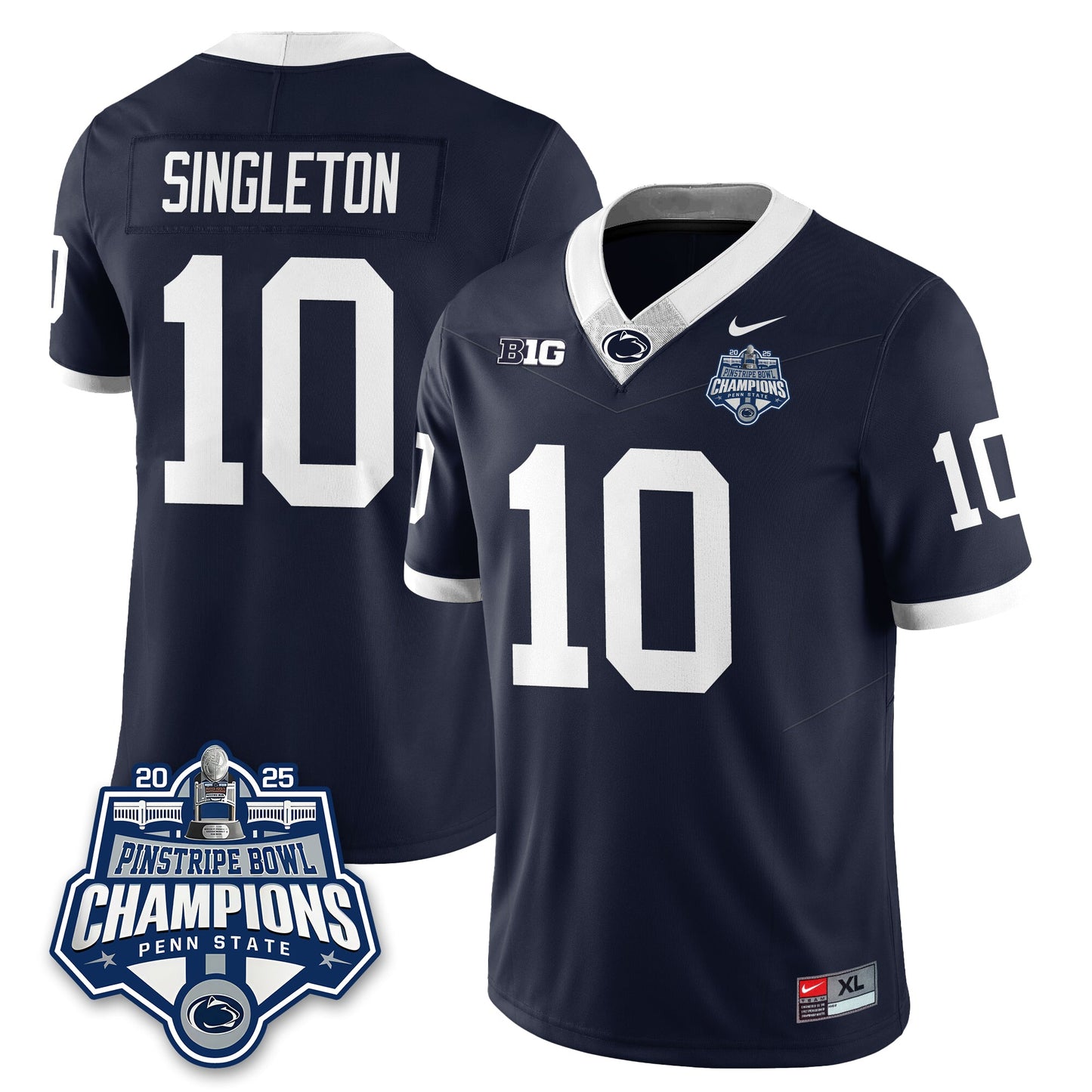 PSU Football 2025 Pinstripe Bowl Champions Jersey - All Stitched