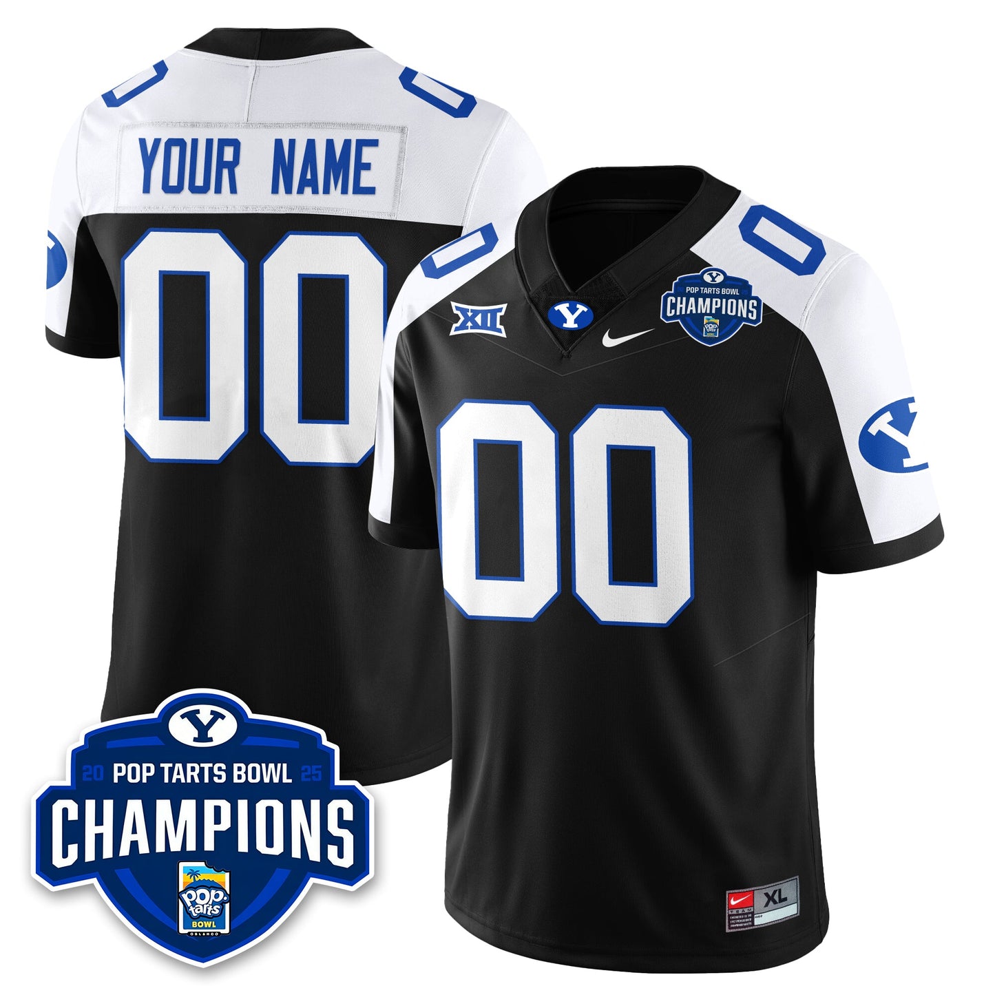 BYU Cougars Football 2025 Pop-Tarts Bowl Champions Custom Jersey - All Stitched