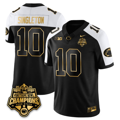 PSU Football 2025 Pinstripe Bowl Champions Gold Jersey - All Stitched
