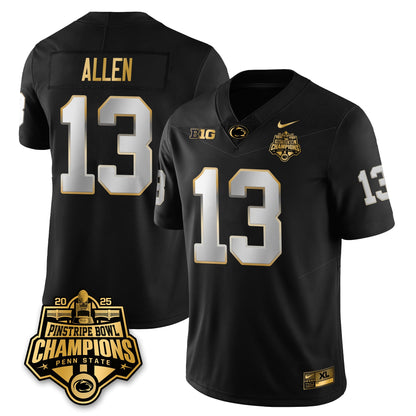PSU Football 2025 Pinstripe Bowl Champions Gold Jersey - All Stitched