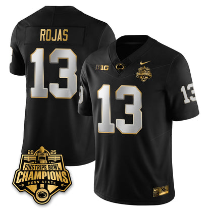 PSU Football 2025 Pinstripe Bowl Champions Gold Jersey - All Stitched
