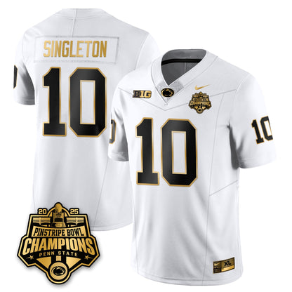 PSU Football 2025 Pinstripe Bowl Champions Gold Jersey - All Stitched