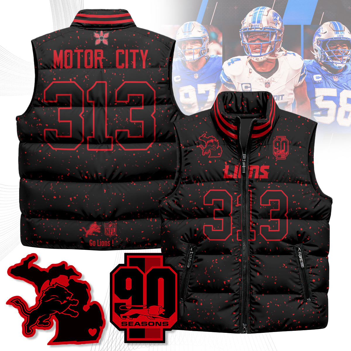 DET 'Stranger Things Edition' Unisex Puffer Vest