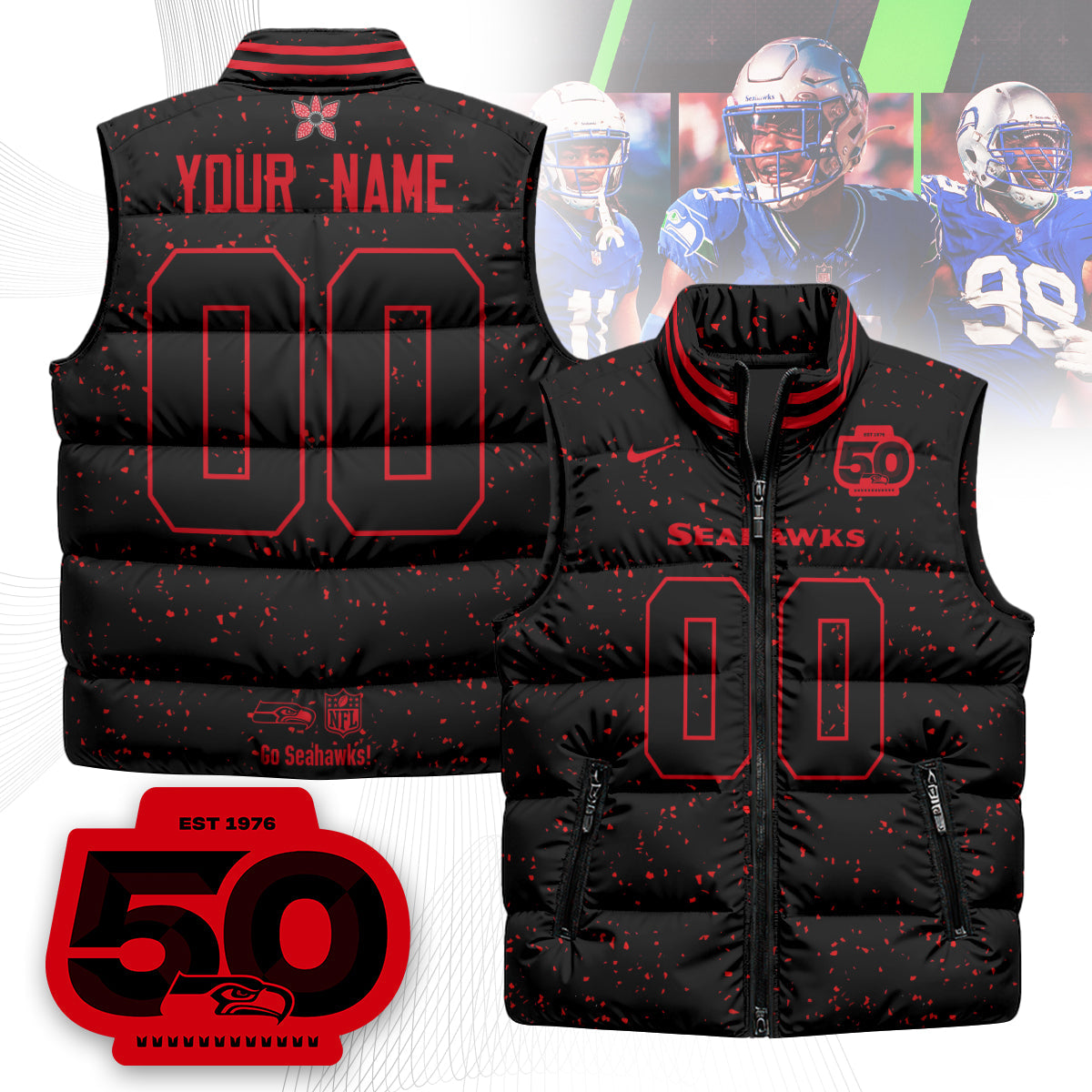 Custom SEA 'Stranger Things Edition' Unisex Puffer Vest n1