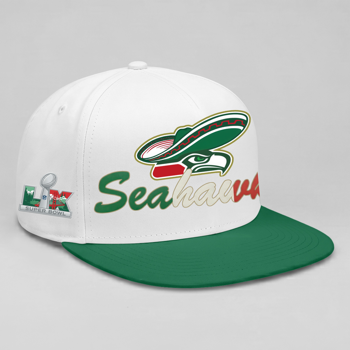 Seattle Seahawks Mexico Edition Personalized Snapback Cap - Printed