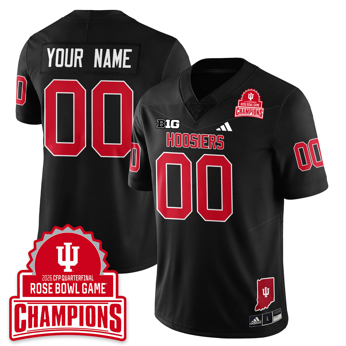 Custom Indiana H Vapor Limited Football Jersey - Rose Bowl Champions - All Stitched