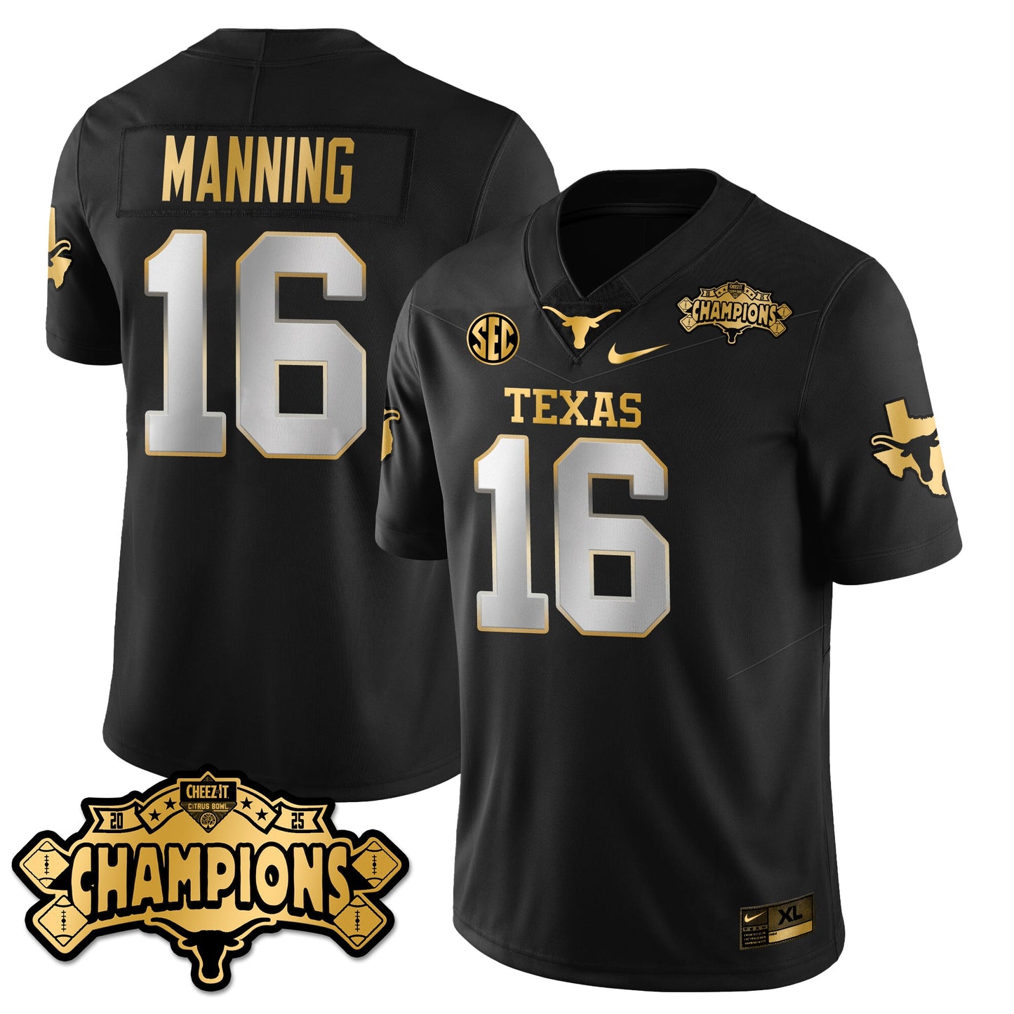 TEX Football Vapor Limited Gold Jersey - Citrus Bowl Champions - All Stitched