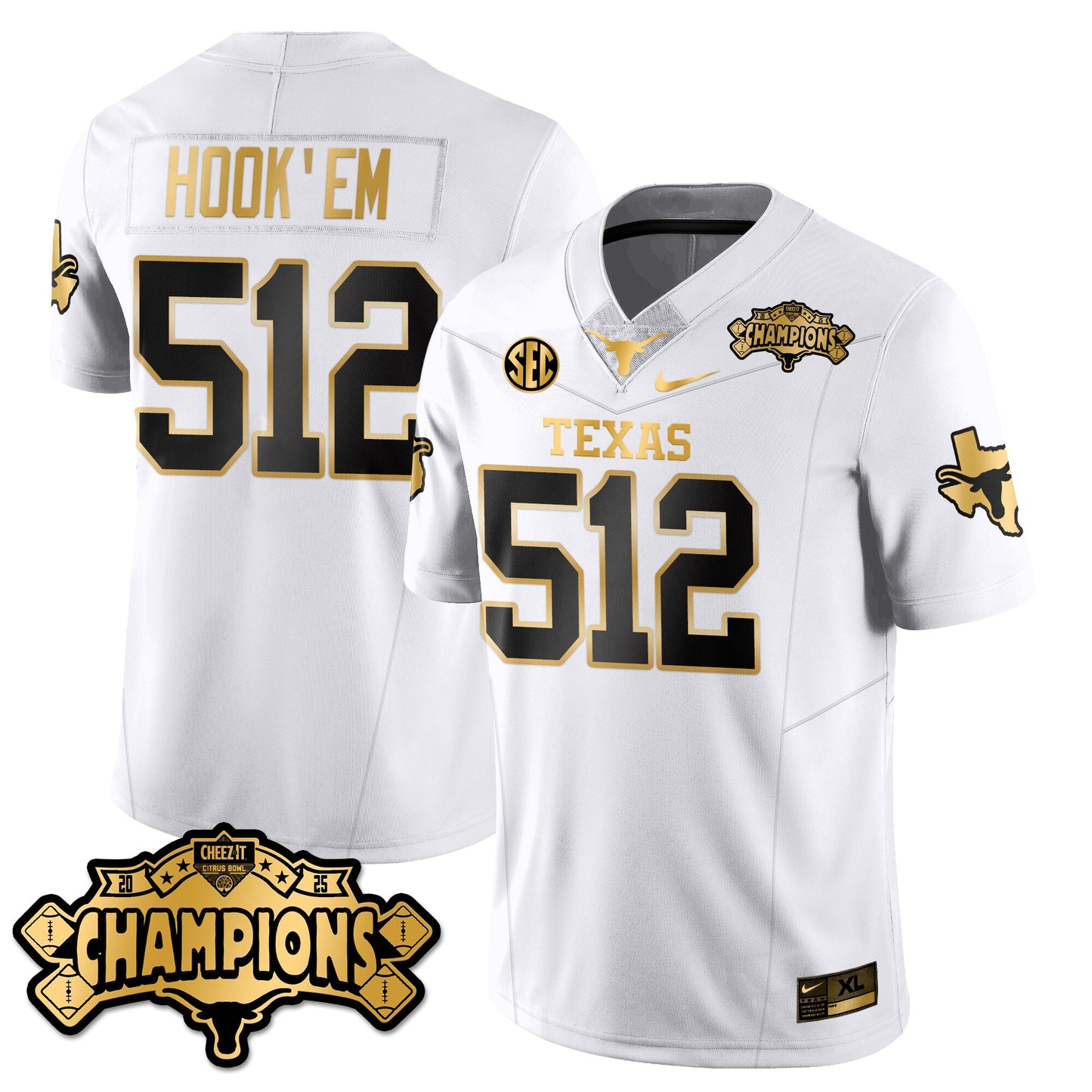 TEX Football Vapor Limited Gold Jersey - Citrus Bowl Champions - All Stitched